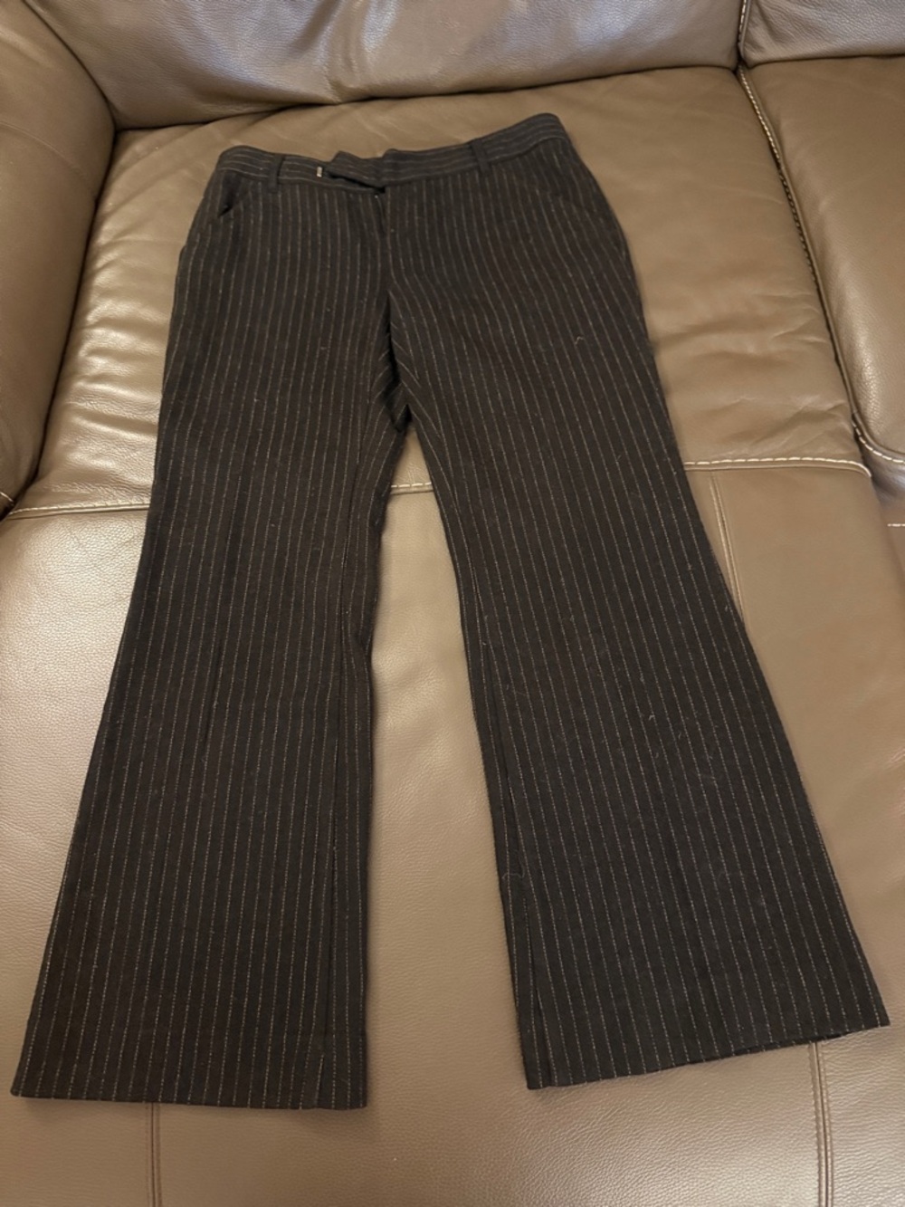 Club Monaco Dark brown Pinstripe Straight Leg Pants